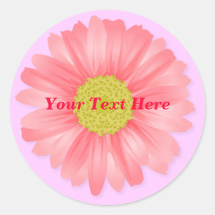 Pink Gerbera Daisy Anpassbare Aufkleber
