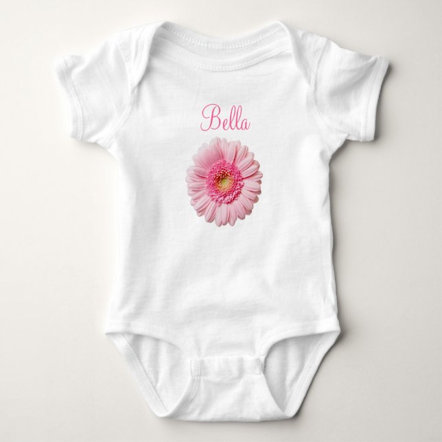 Pink Gerbera Daisy Baby Strampler (Vorderseite)