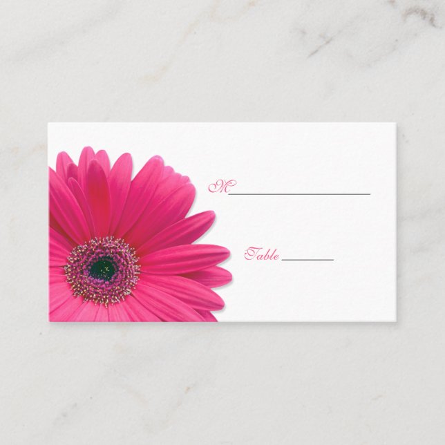 Pink Gerbera Daisy Besondere Anlass Platzkarte (Vorderseite)