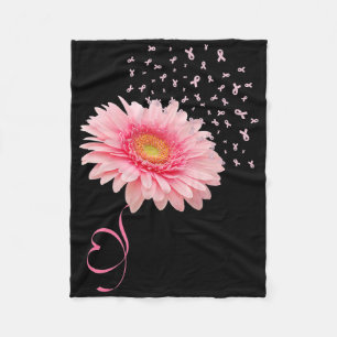 Pink Gerbera Daisy Blume Ribbon Pollen Brust kann Fleecedecke