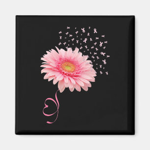 Pink Gerbera Daisy Blume Ribbon Pollen Brust kann Magnet