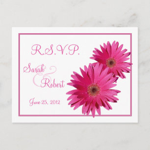 Pink Gerbera Daisy Blume UAWG Postcard Einladungspostkarte
