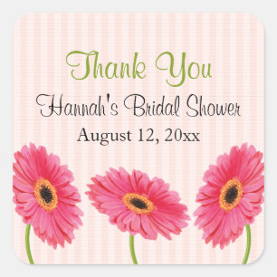 Pink Gerbera Daisy Brautparty Stickers Personal