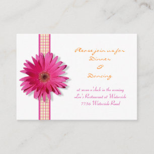 Pink Gerbera Daisy Empfang Card Begleitkarte