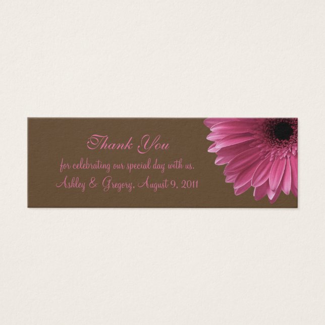 Pink Gerbera Daisy Gastgeschenk Hochzeit Tag (Vorderseite)