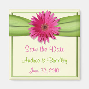 Pink Gerbera Daisy Monogram Magnet