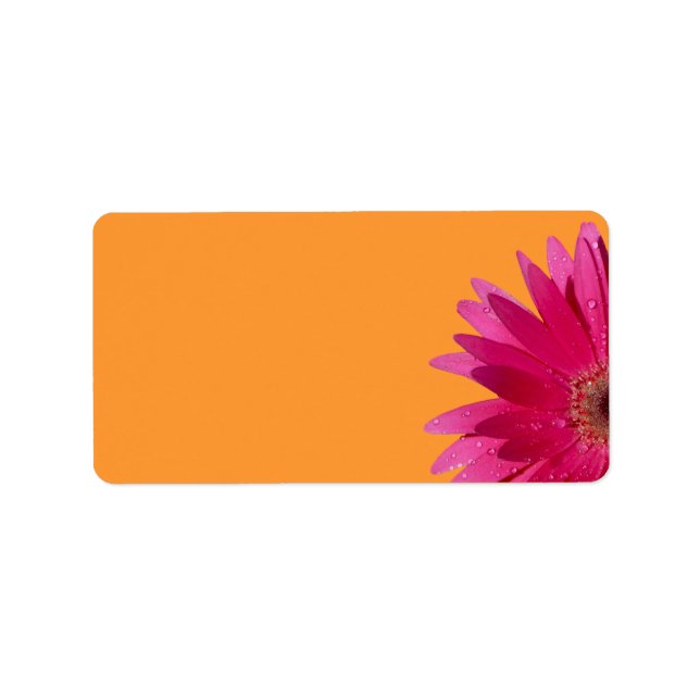 Pink Gerbera Daisy Orange Wedding Blank Address Adressaufkleber (Vorne)