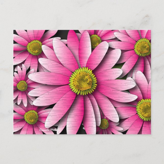 Pink Gerbera Daisy Postcard Postkarte (Vorderseite)