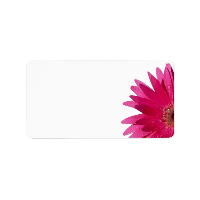 Pink Gerbera Daisy Wedding Blank Address Label Adressaufkleber (Vorne)