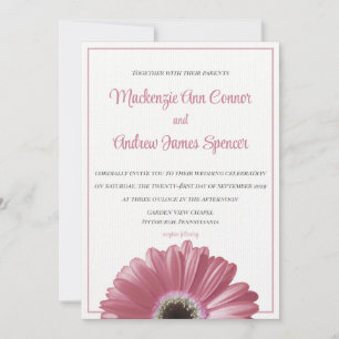 Pink Gerbera Daisy Wedding Einladung