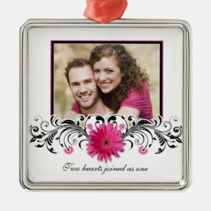 Pink Gerbera Daisy Wedding Liebe Gefallen Ornament Aus Metall
