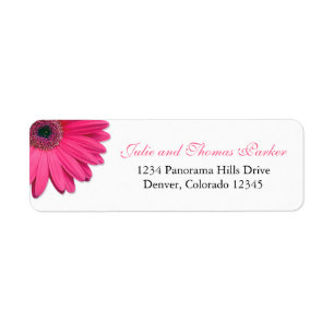 Pink Gerbera Daisy Wedding Simple Rücksendeadresse