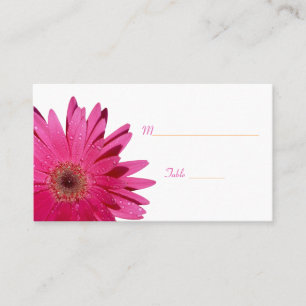 Pink Gerbera Daisy White Platzkarte
