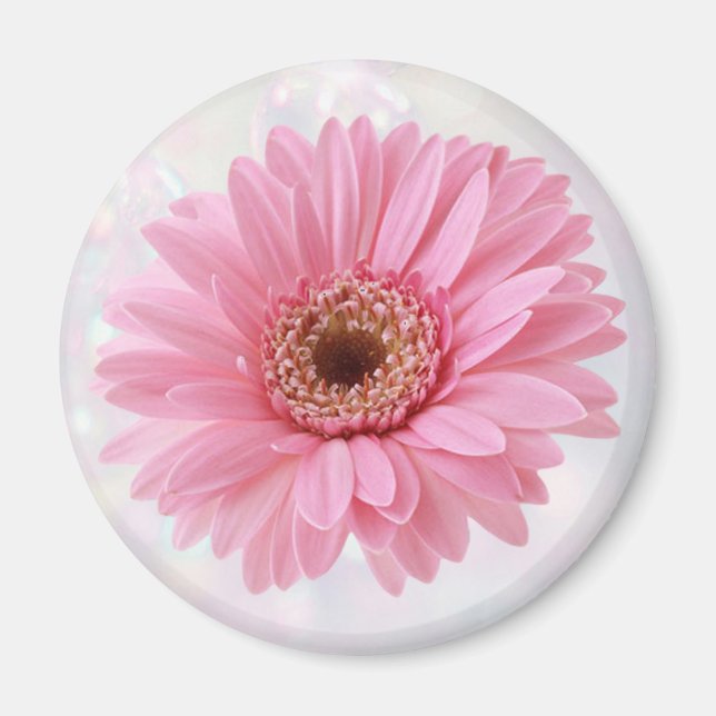 Pink Gerbera Kühlschrankmagnet Magnet (Vorne)