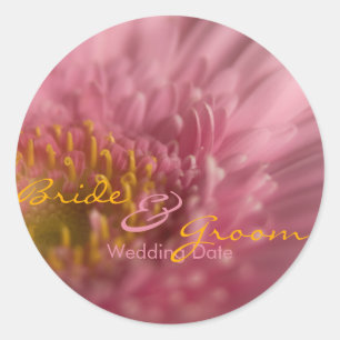 Pink Gerbera - Save the Date Aufkleber