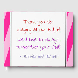 Pink gestreiftes B-&-B-Besucherbuch Gästebuch