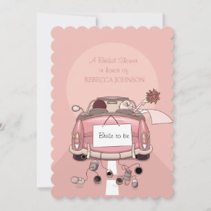 Pink Getaway Car - Bridal Dusche Einladung