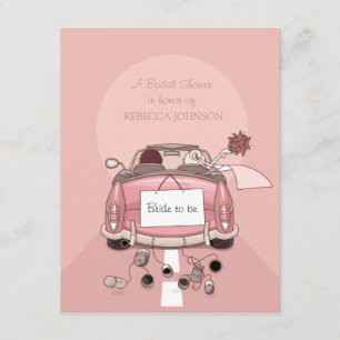 Pink Getaway Car - Bridal Dusche Einladung