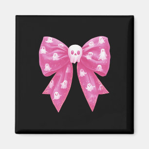 Pink Ghost Bow Coquette Halloween Spooky Season Wo Magnet