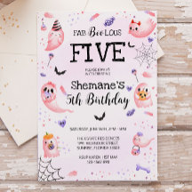 Pink Ghost Halloween Geburtstagseinladung