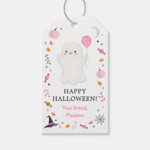 Pink Ghost Halloween-Leckerei Geschenkanhänger