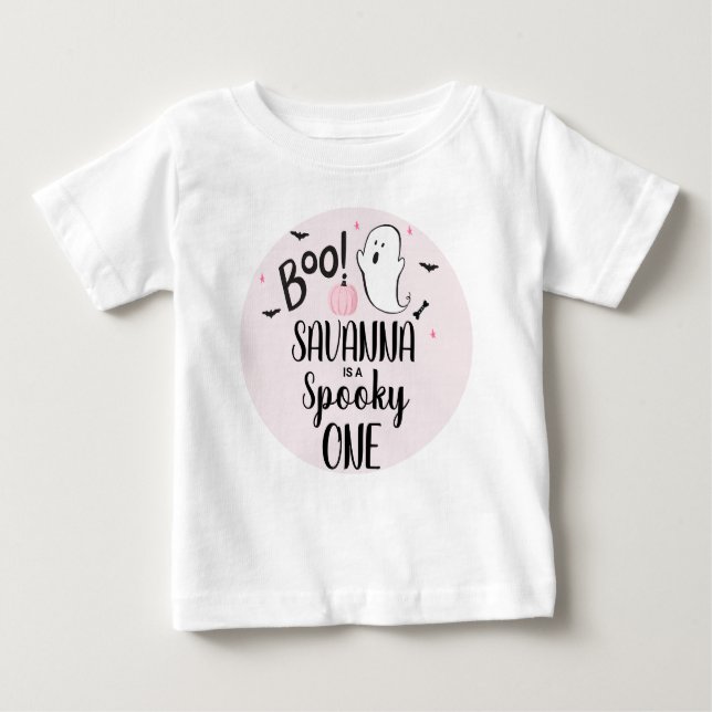 Pink Ghost Halloween Party Baby T-shirt (Vorderseite)