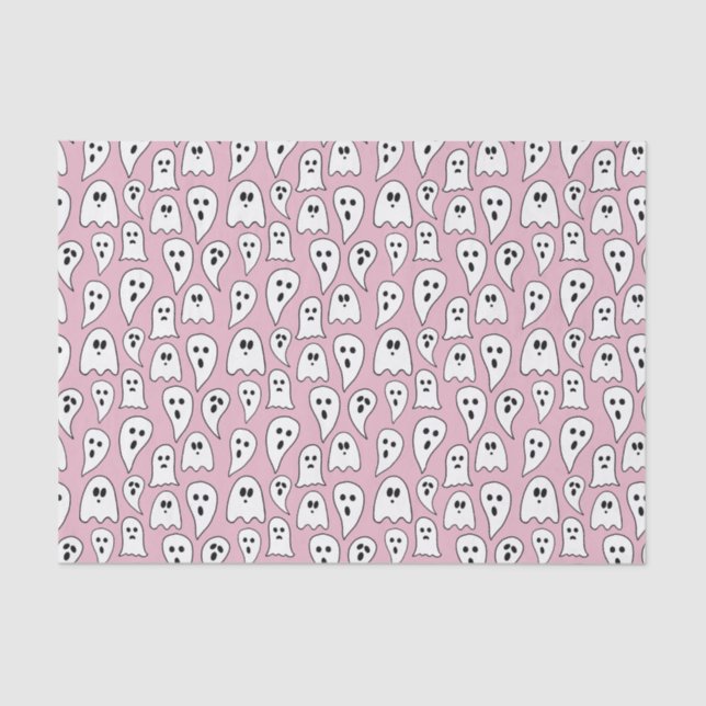 Pink Ghost Halloween Seidenpapier (Vorderseite)