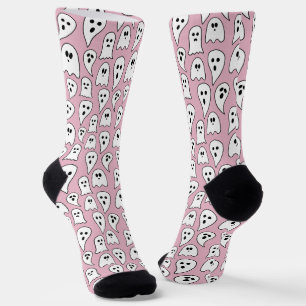 Pink Ghost Halloween Socken