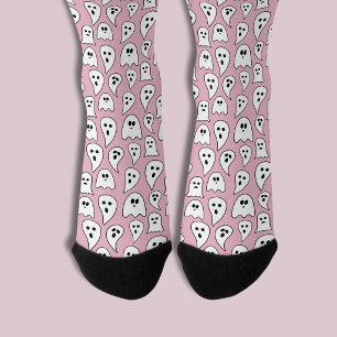 Pink Ghost Halloween Socken