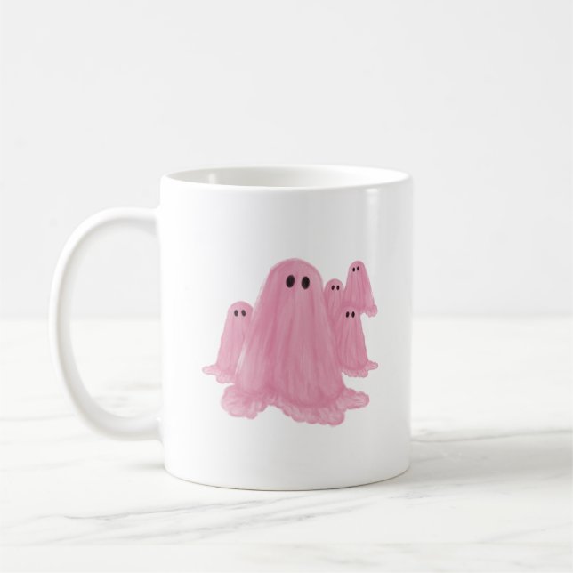 Pink Ghost Halloween Tasse (Links)