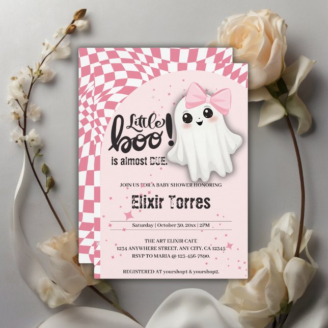 Pink Ghost Little Boo ist fast die richtige Baby D Einladung (Von Creator hochgeladen)