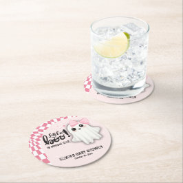 Pink Ghost Little Boo ist fast die richtige Baby D Runder Pappuntersetzer