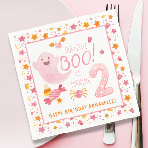 Pink Ghost Little Boo Wende 2. Geburtstag Serviette