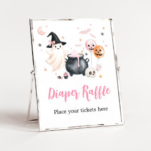 Pink Ghost Little Boo Windel-Raffle-Schild Poster
