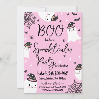 Pink Ghost Spooktacular Halloween Geburtstag Einladung