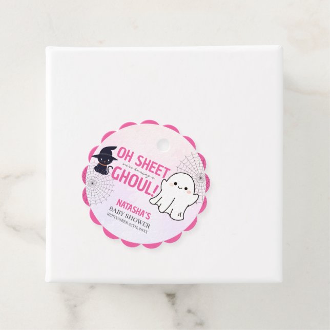 Pink Ghoul Halloween Girl Baby Dusche Geschenkanhänger (Beispiel)