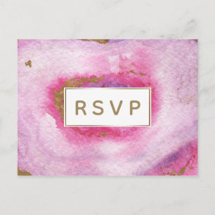 Pink Gilt Agate Wedding Einladungen uAwg Postkarte