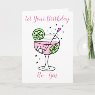 Pink Gin Happy Birthday Karte