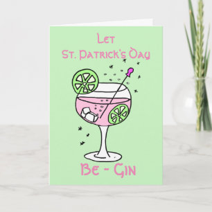 Pink Gin St Patrick's Day Card Karte