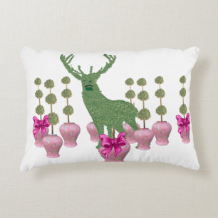 Pink Ginger Jar Jars Deer Topiary Art Poster Dekokissen