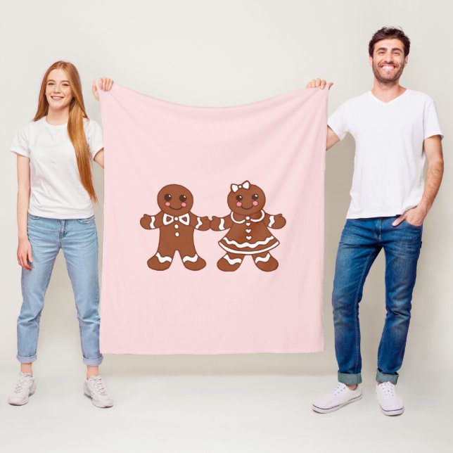 Pink Gingerbread Boy & Girl Blanket Fleecedecke (Beispiel)
