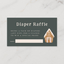Pink Gingerbread House Diaper Raffle Ticket  Begleitkarte