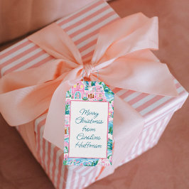Pink Gingerbread Houses Personalisiert Weihnachten Geschenkanhänger