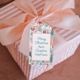 Pink Gingerbread Kirchen Personalisiert Weihnachte Geschenkanhänger