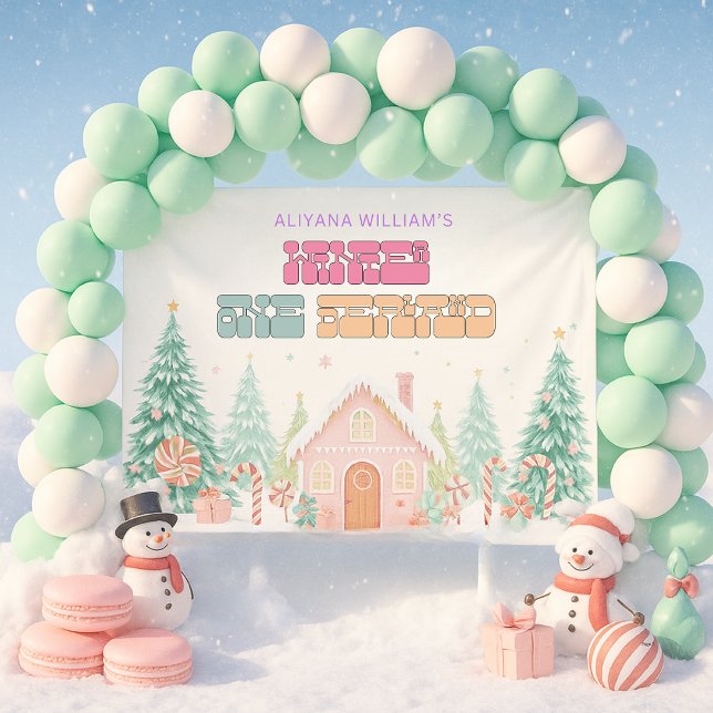 Pink Gingerbread Winter Onederland 1. Geburtstag Banner (Von Creator hochgeladen)