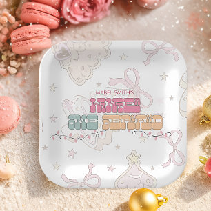 Pink GingerBread Winter Onederland 1. Geburtstag Pappteller