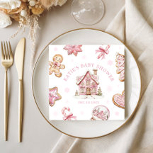 Pink Gingerbrei Cookie Baby Shower Girl
