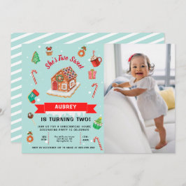 Pink Gingerbrett Weihnachten Einladung