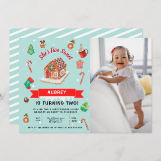 Pink Gingerbrett Weihnachten Einladung