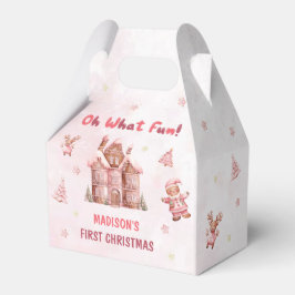 Pink Gingerbrett Weihnachten Erster Geburtstag Geschenkschachtel